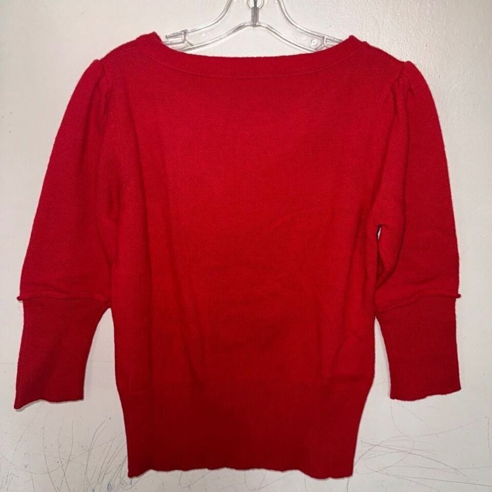 Women's Sundance Red Snowflake Wool Blend Sweater… - image 2